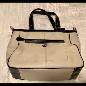 Coach Laurel Chalk and Navy Tote